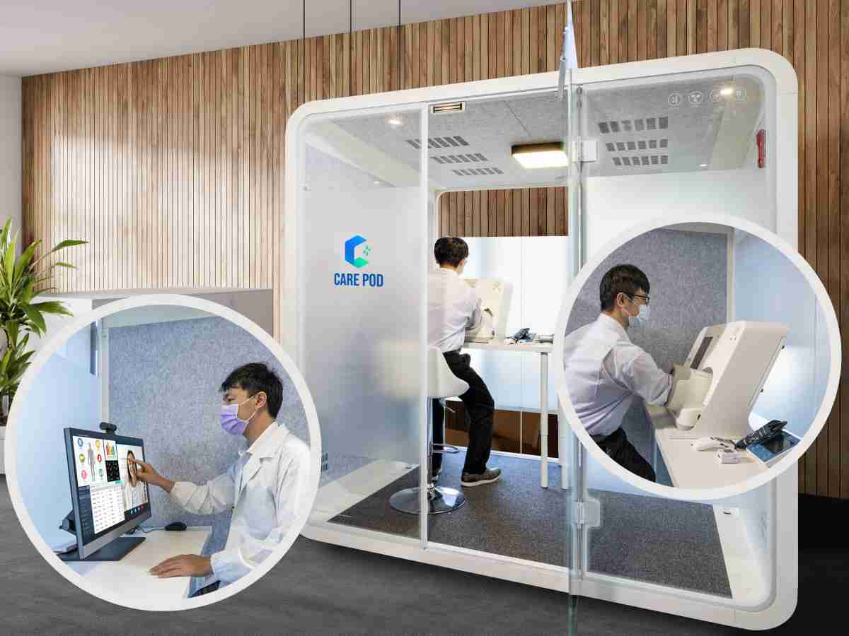 达擎于医疗科技展中展出＂远距诊疗舱＂，，，以因应医疗数字化及社会高龄化趋势下、、、、复诊及慢性病患等族群对于远距看诊需求逐渐升高所推出的创新整合方案。。。多功能合一、、高隐私性的远距诊疗舱可根据病患端与医师端的不同需求，，，，提供弹性化及客制化功能，，节省医生和病患的精力及时间